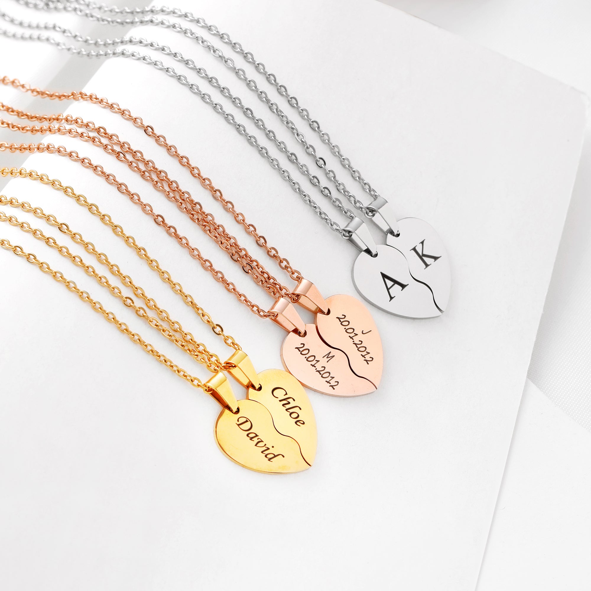 Personalised Split Heart Necklace - NE012