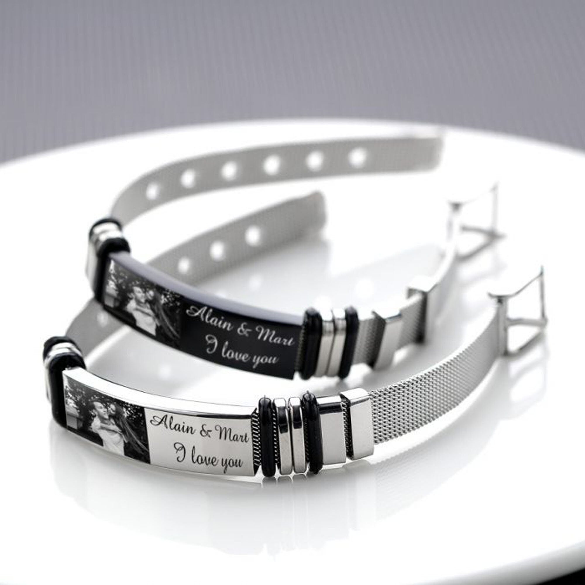 Personalised Men's Stainless Steel Bracelet, Men's Photo Bracelet, Spotify Code Bracelet, Father's Day Gift, Boyfriend Gift, Gift for him