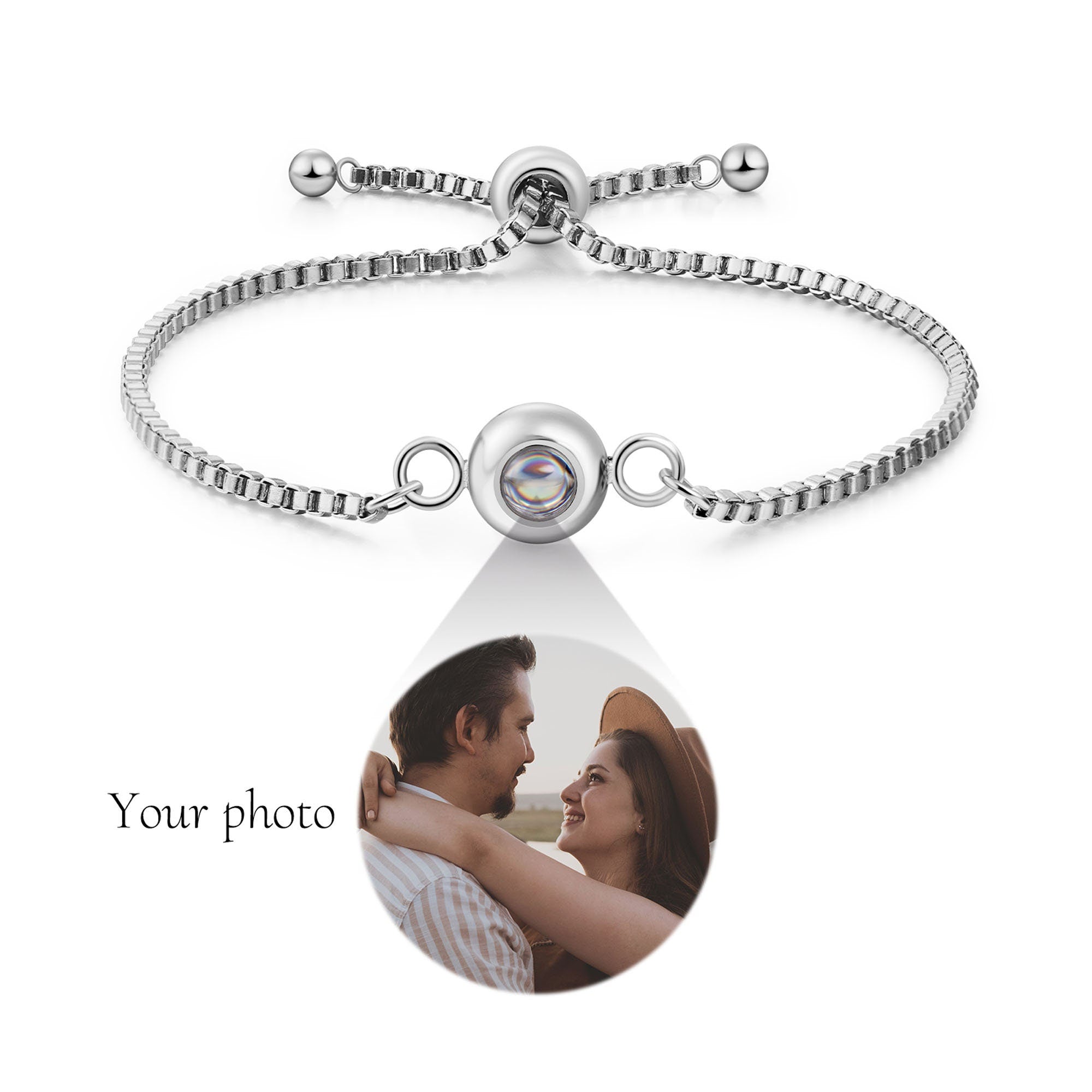 Personalised Photo Projection Bracelet, Custom Photo bracelet, Memorial Bracelet, Boyfriend Gift, Valentine Gift for Her, Gift For Her