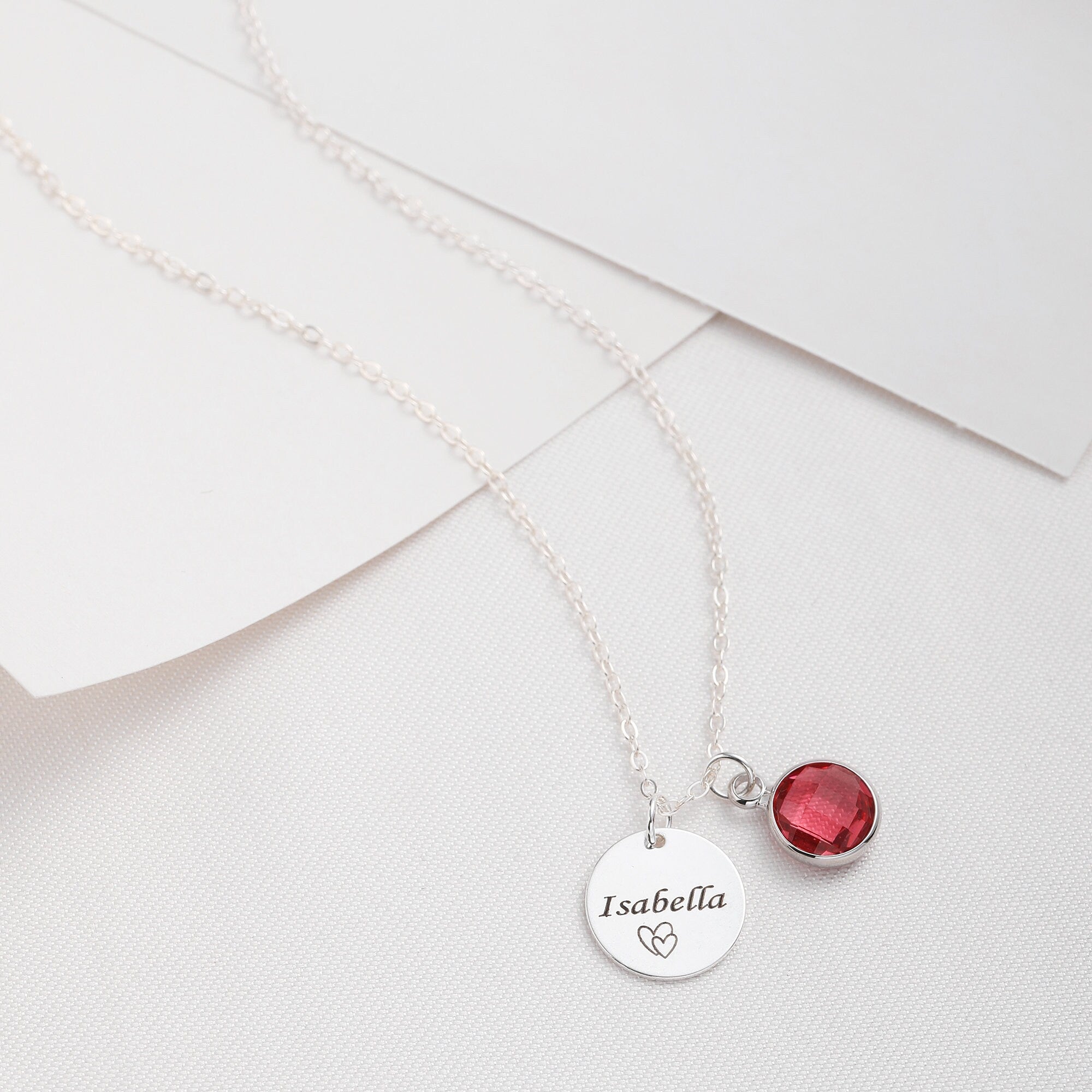 Sterling Silver Initial necklace with Birthstone, Sterling Silver Name necklace , Personalised Gifts, Mother's Day Gift, Gift for Her