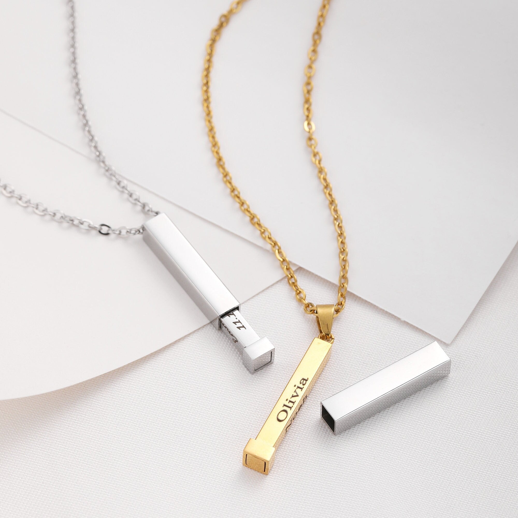 3D Bar Hidden Message Necklace – Primula Jewellery