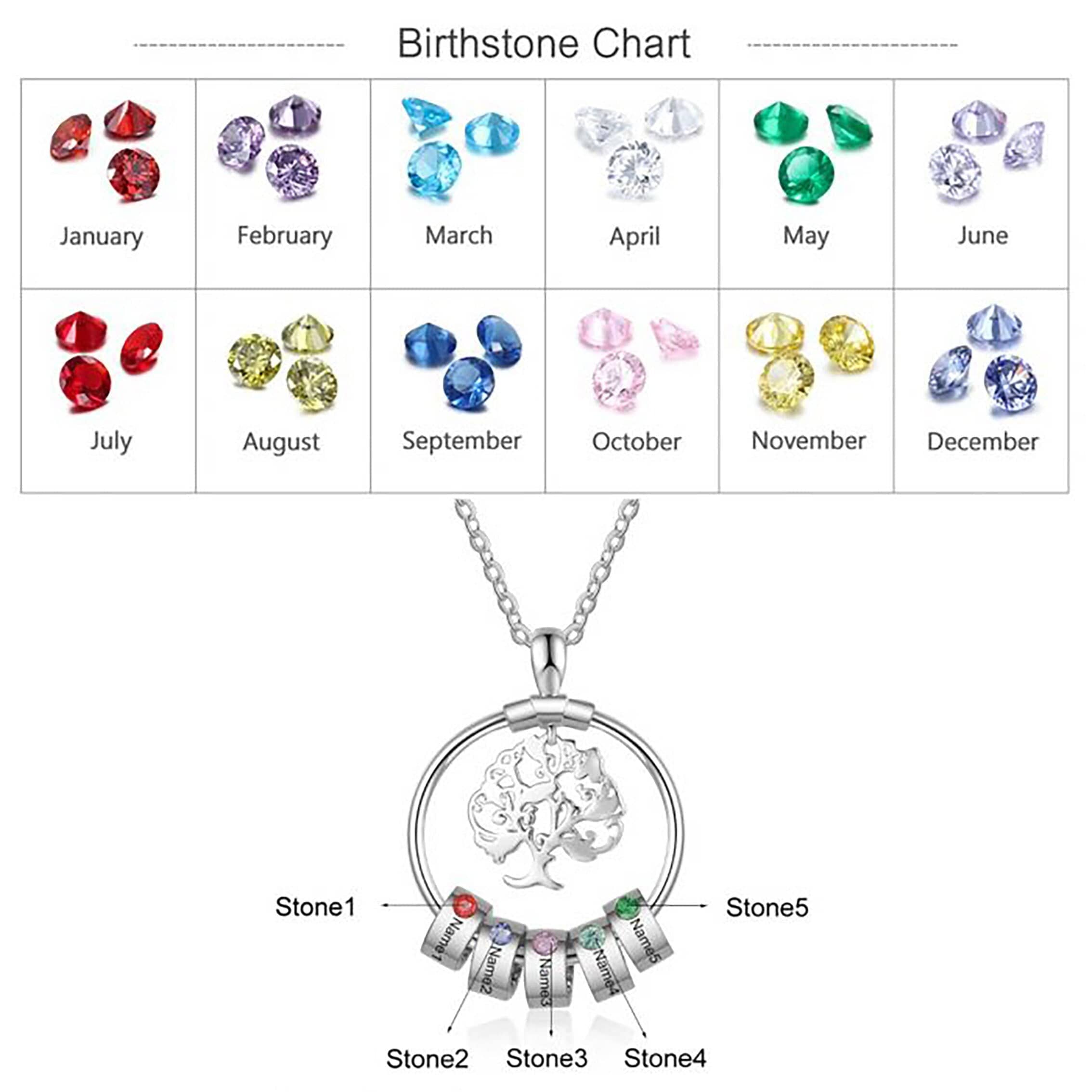 Circle Necklace with  Birthstone