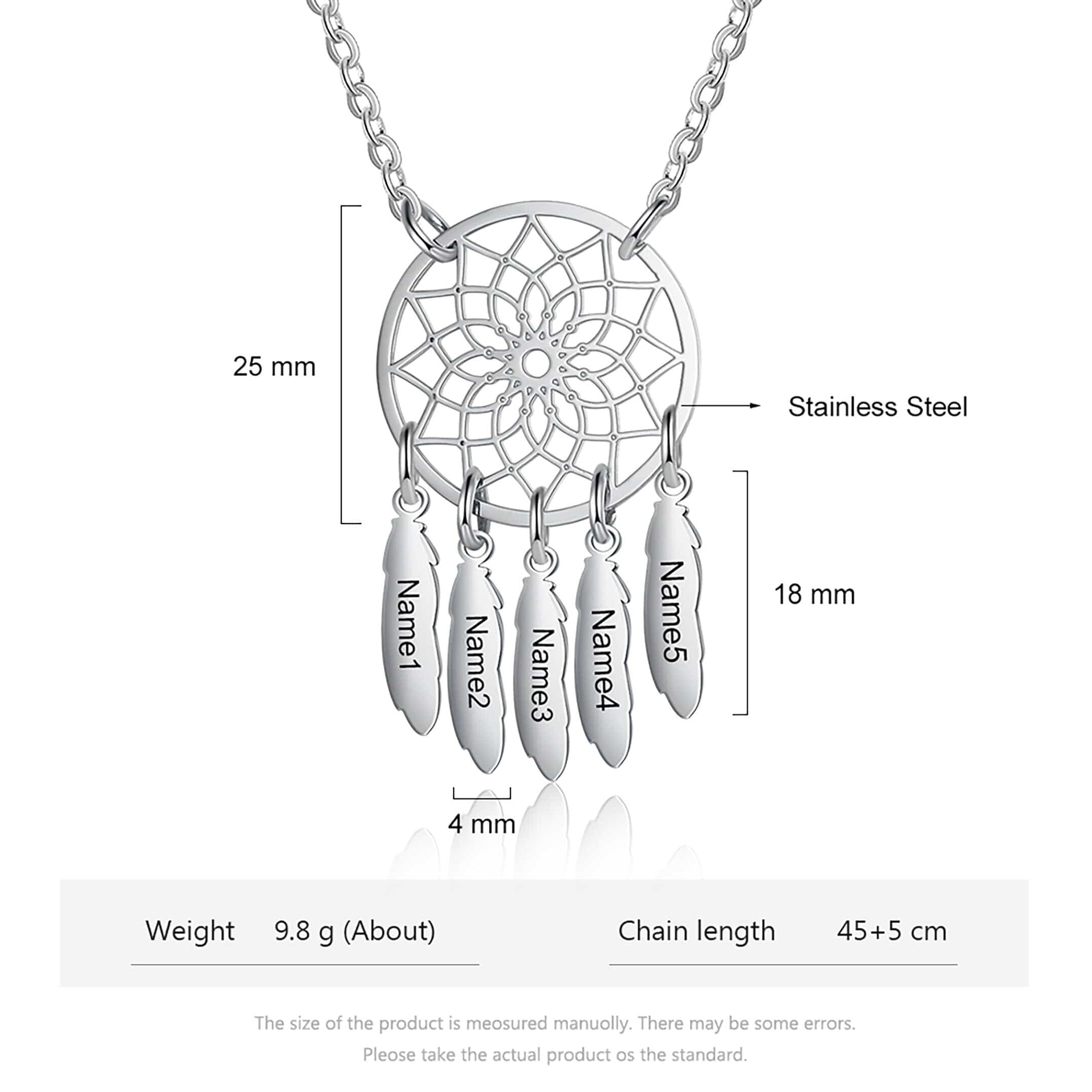 dream catcher name necklace australia