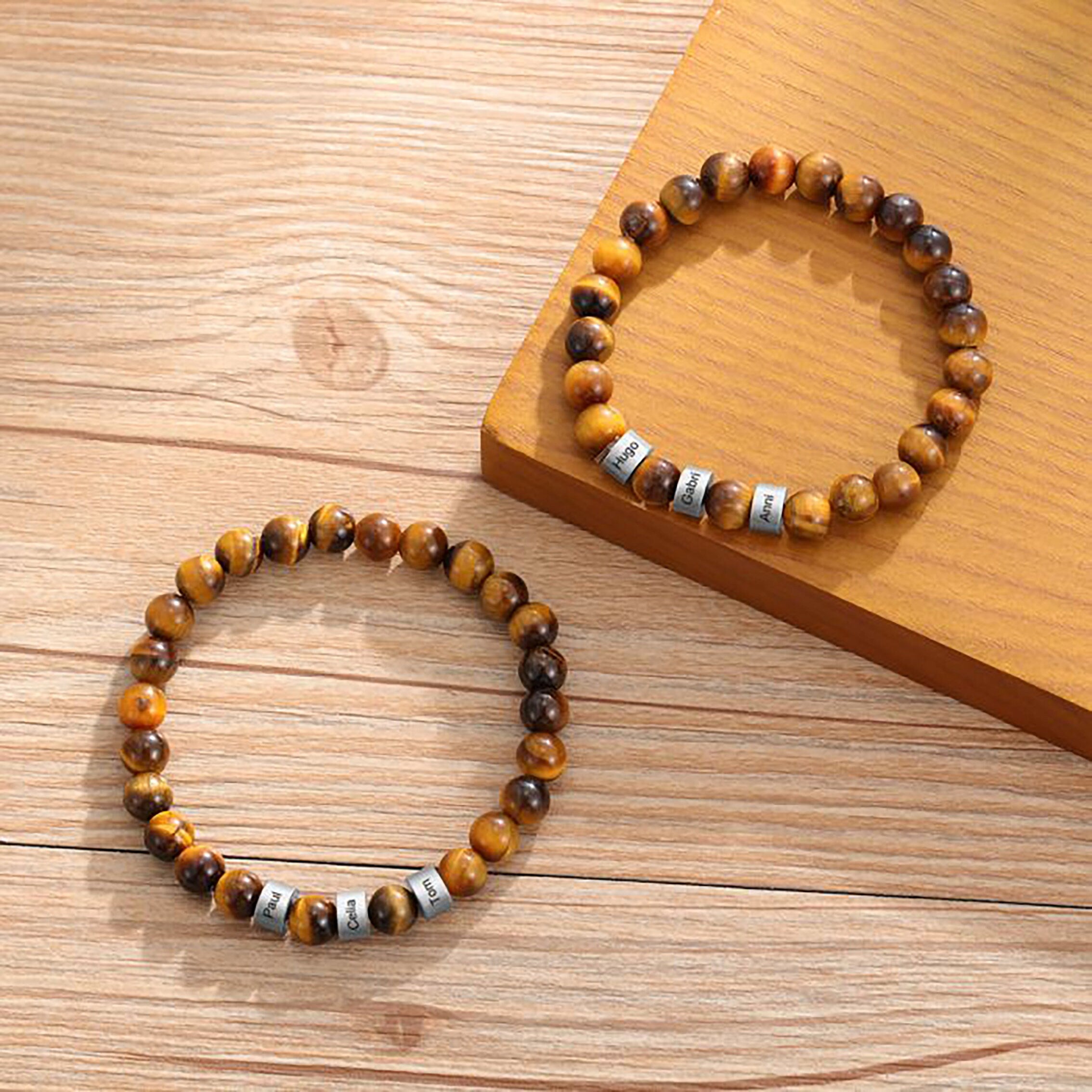 Tiger Eye Stone Bracelet, Natural Stone Bracelet, Healing Bracelet, Mens Beaded Bracelet, Protection Bracelet, Father's Day Gift