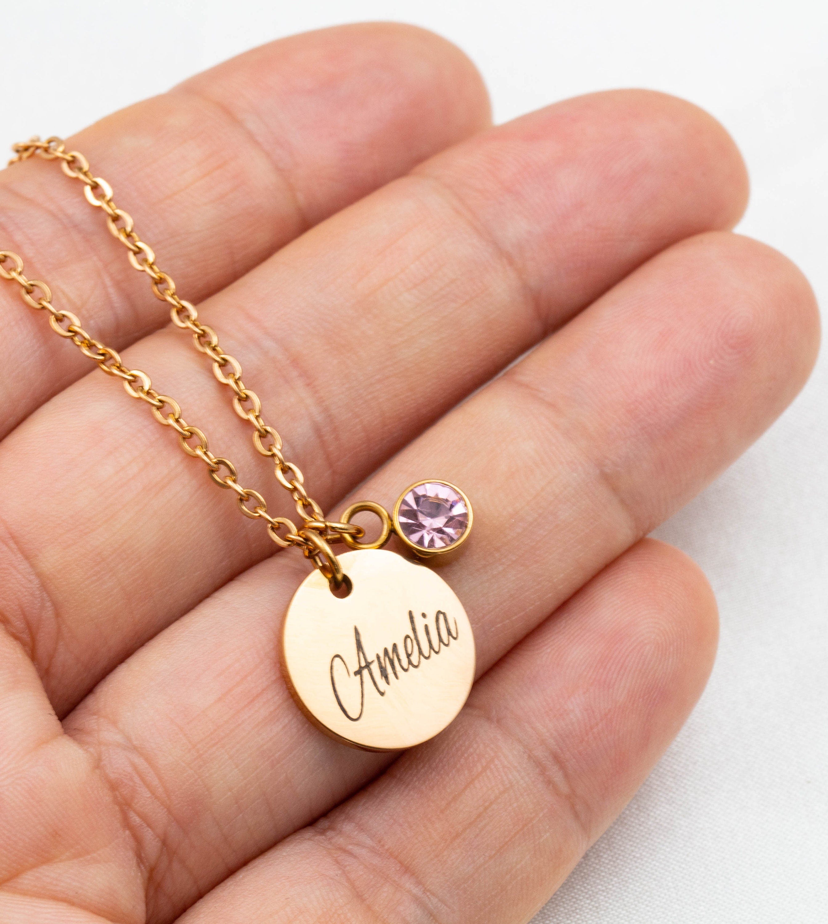 Personalised Birthstone Name Necklace, Birthstone Necklace , Family Name Necklace, Mother's day Gift, 21st Birthday Gift, Gift for Her