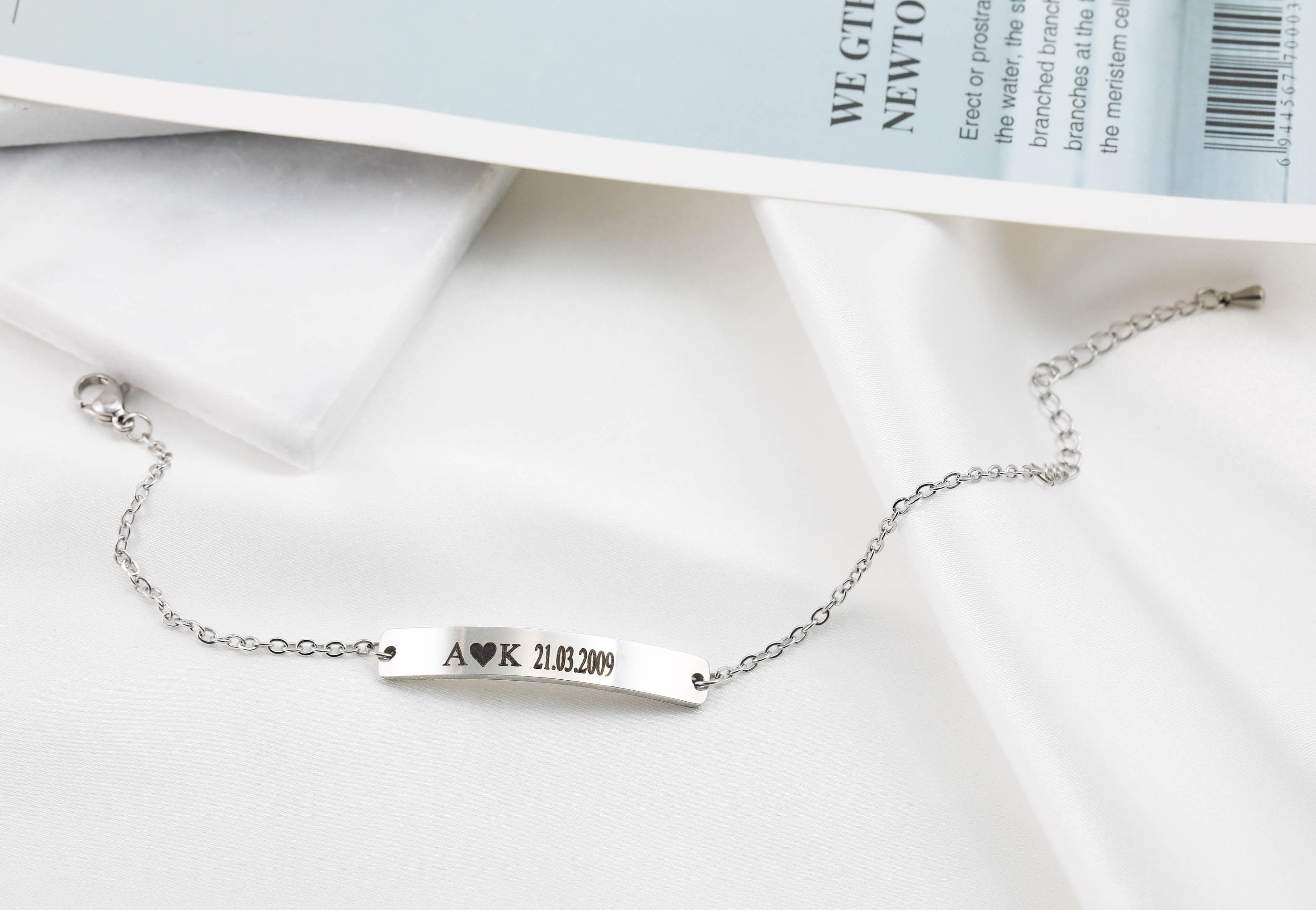 Personalised Bar Bracelet, Name Bracelet, Letter Bracelet, Child Bracelet, Mother's day Gift, Friendship, Anniversary, Bridesmaid, Proposal