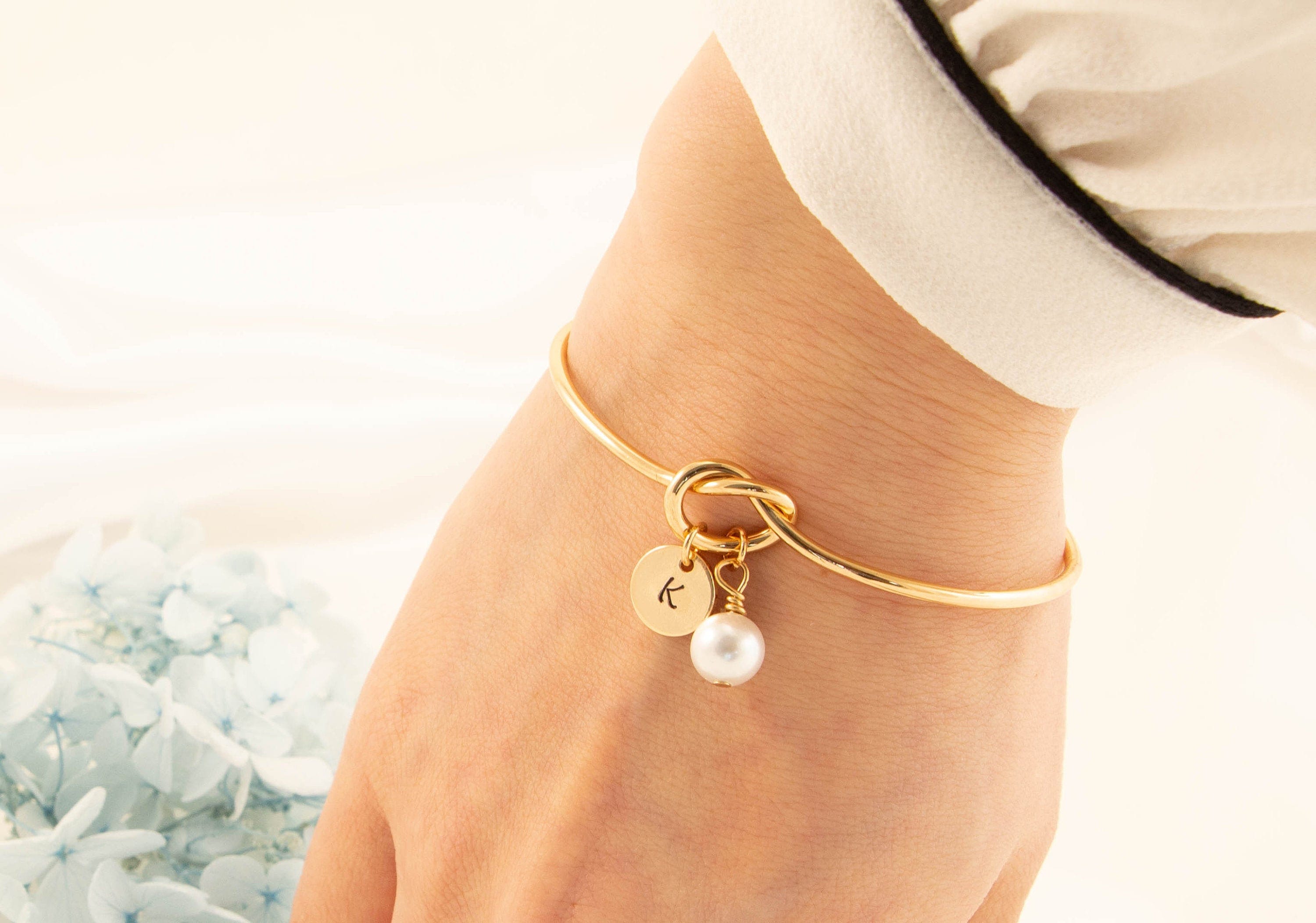 Knot sale initial bracelet