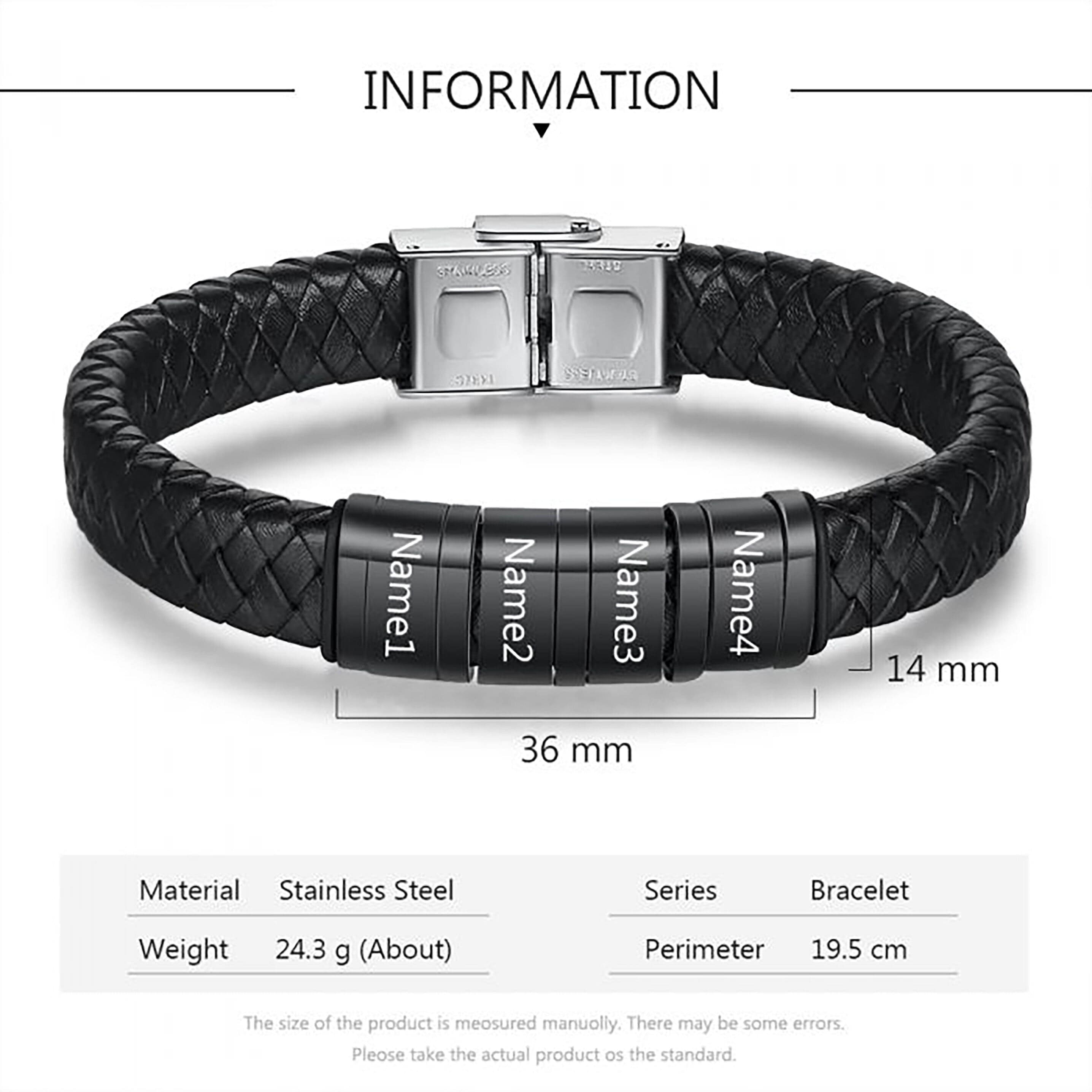 mens braided leather bracelet australia