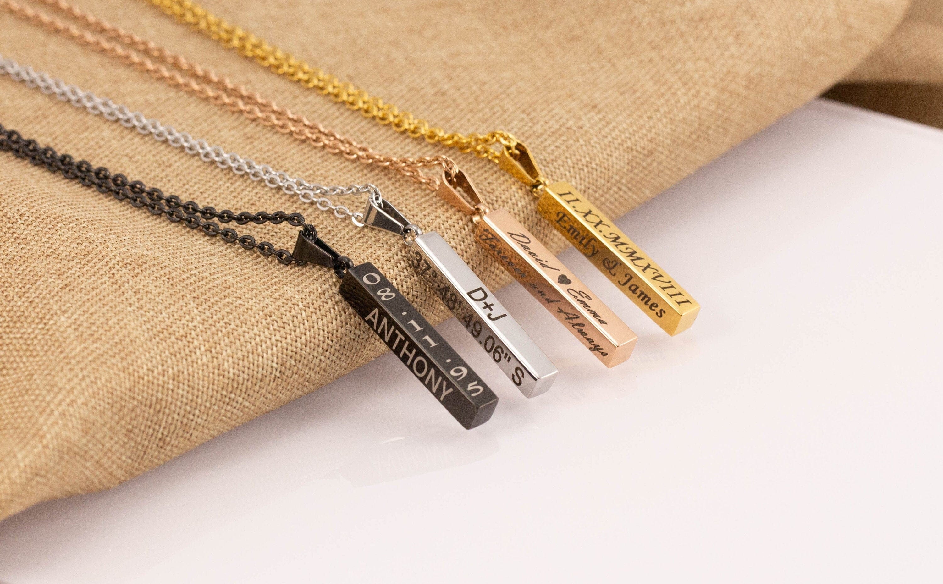 personalised men's bar necklace australia