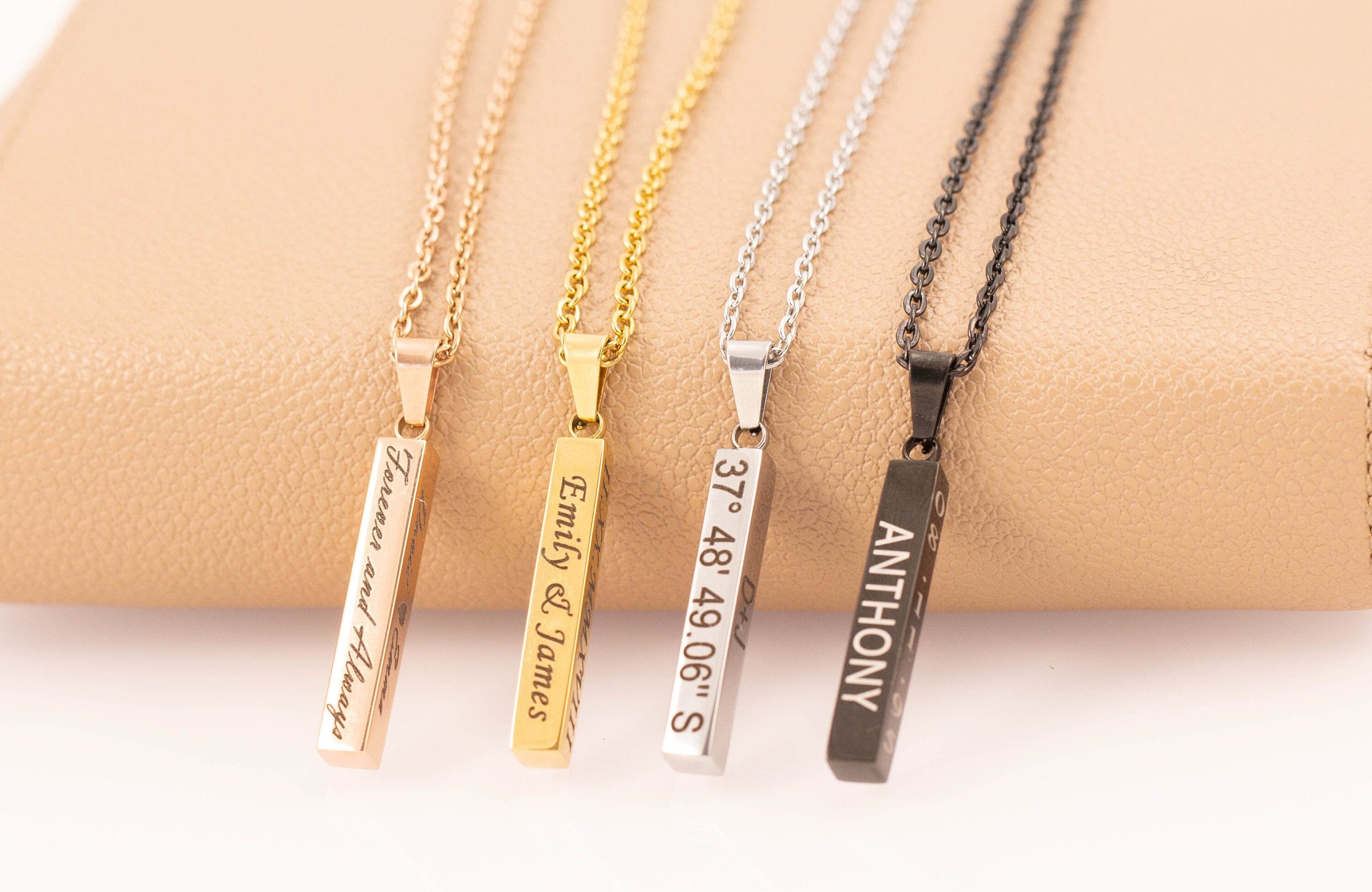 personalised men's bar necklace australia