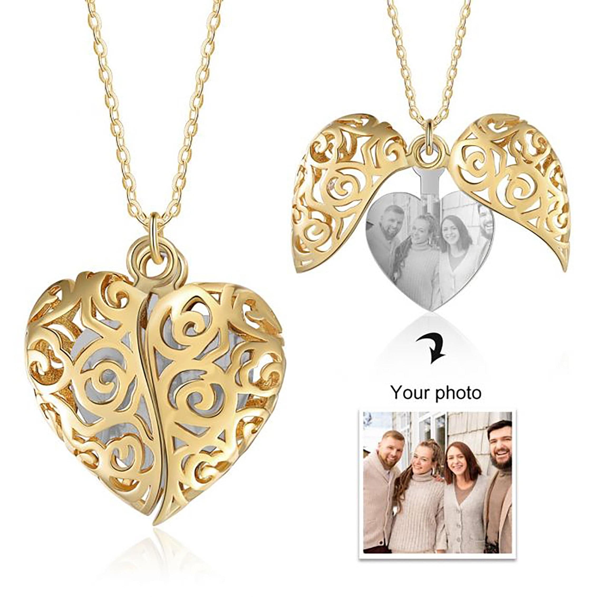 Personalised Photo Locket Heart Necklace