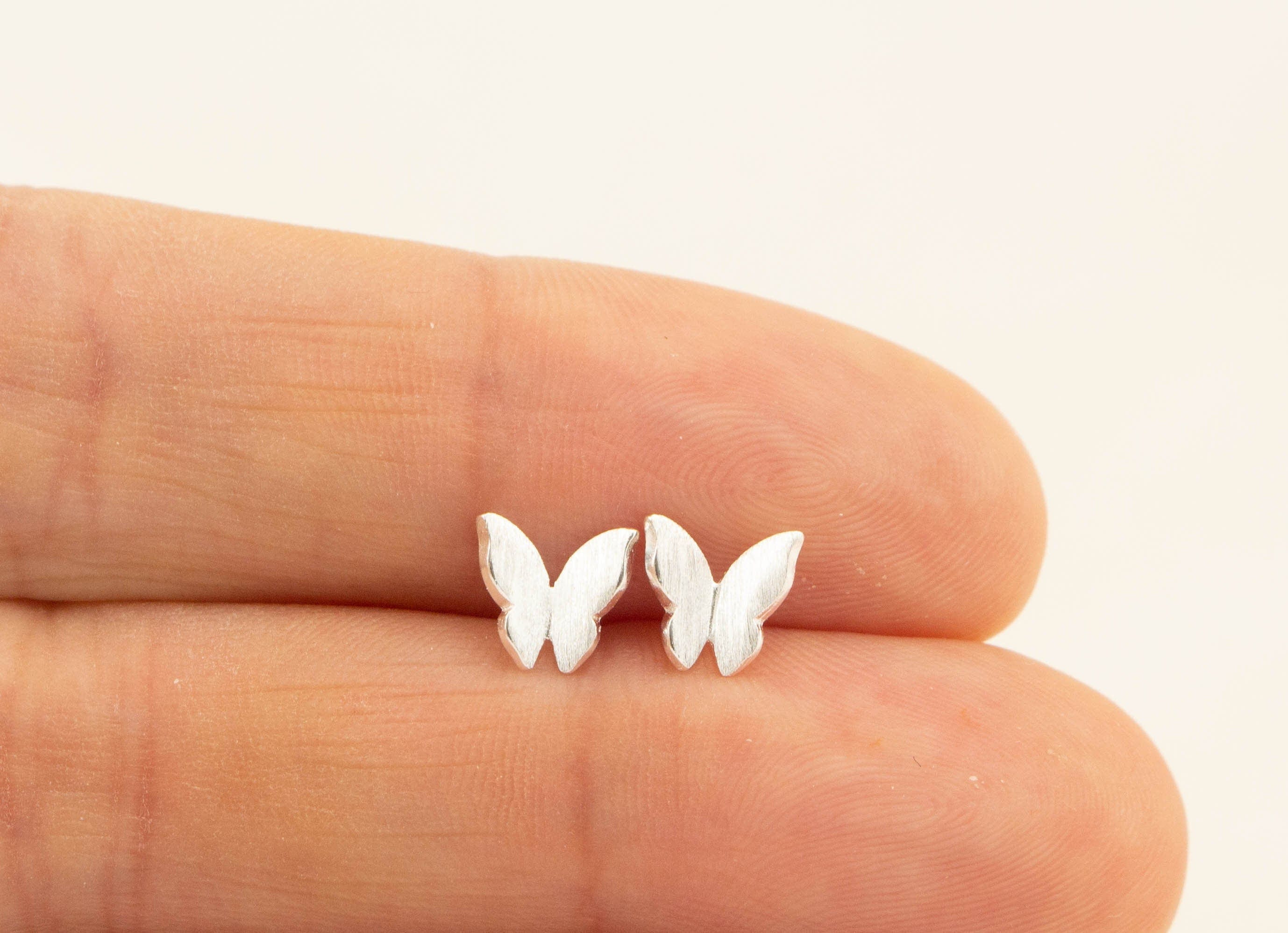 sterling silver butterfly stud earrings