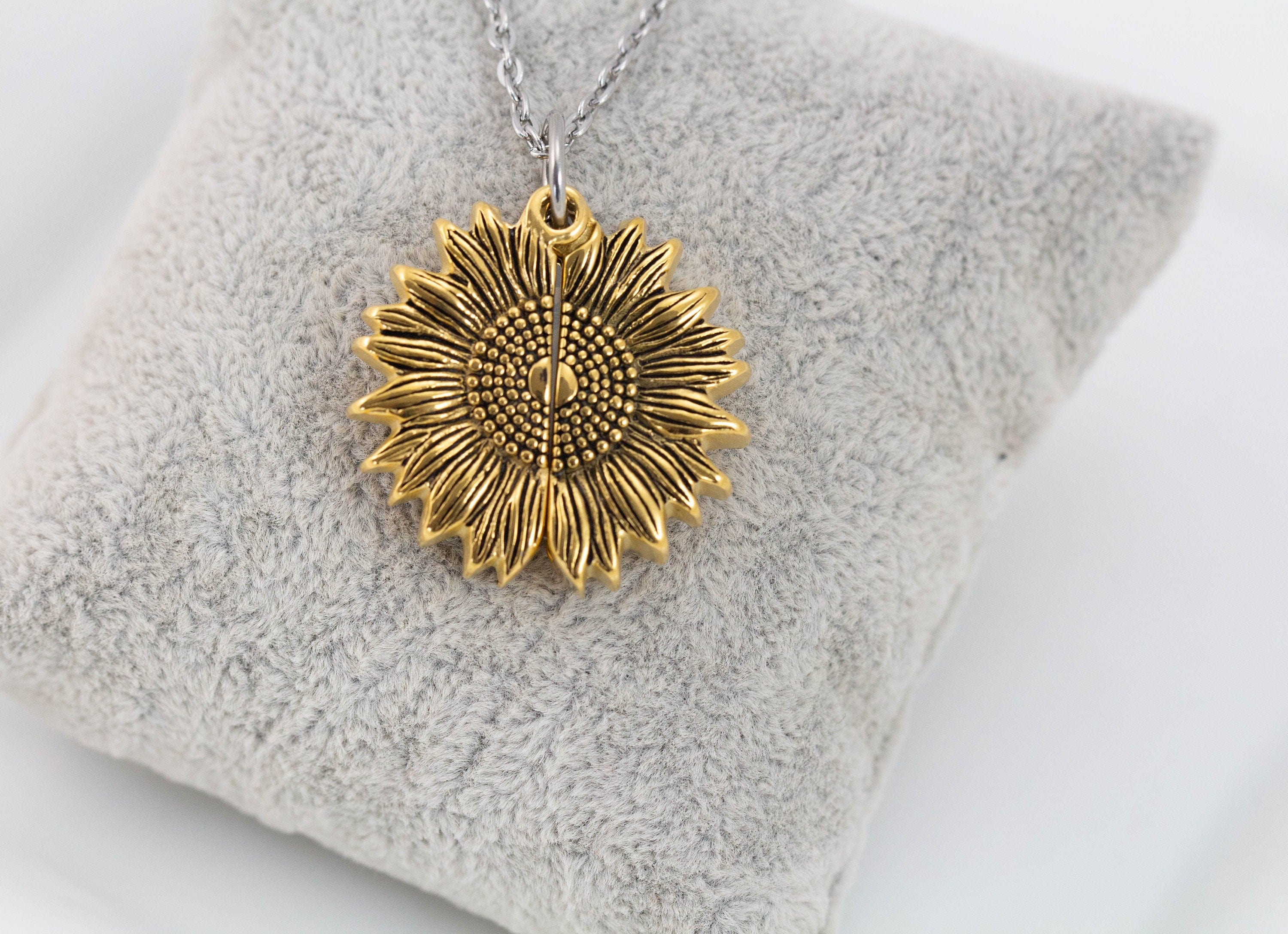 Sunflower Photo Locket Necklace